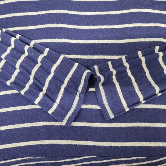 BCBGMaxAzria Long Sleeve Navy Blue Gray Striped Knit Top Size XL - Picture 8 of 11
